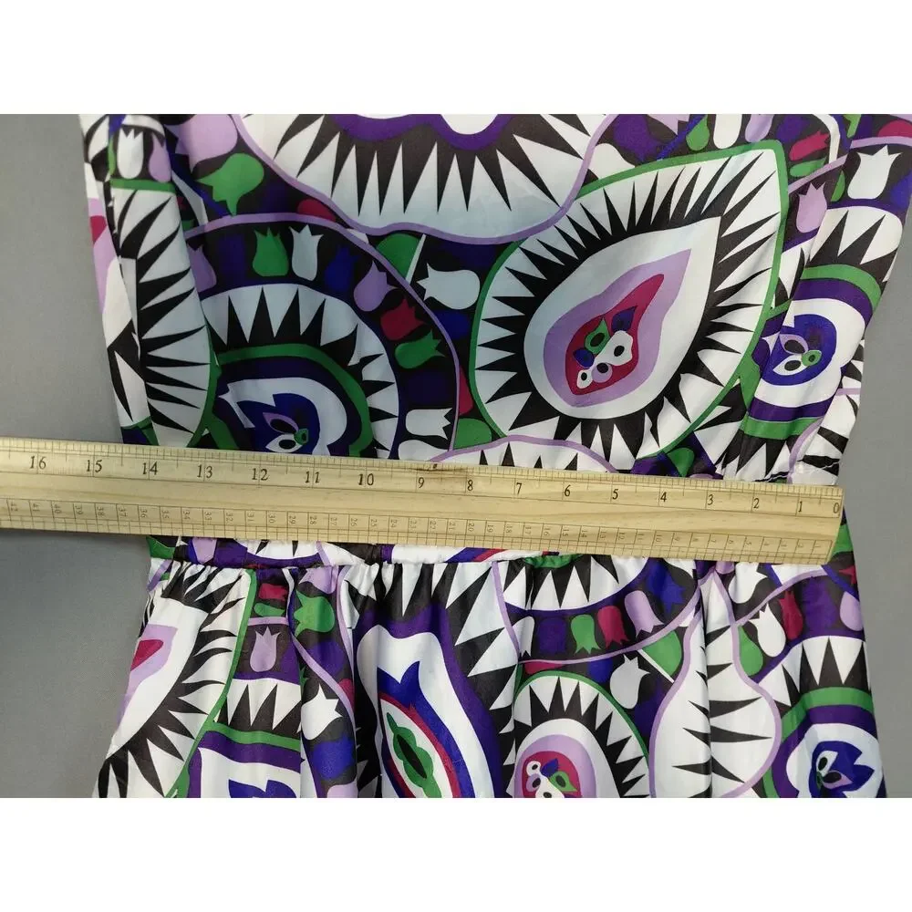 Rachel Lynn Polyester Blend Multicolor Short Graphic Print Dress Women Size M